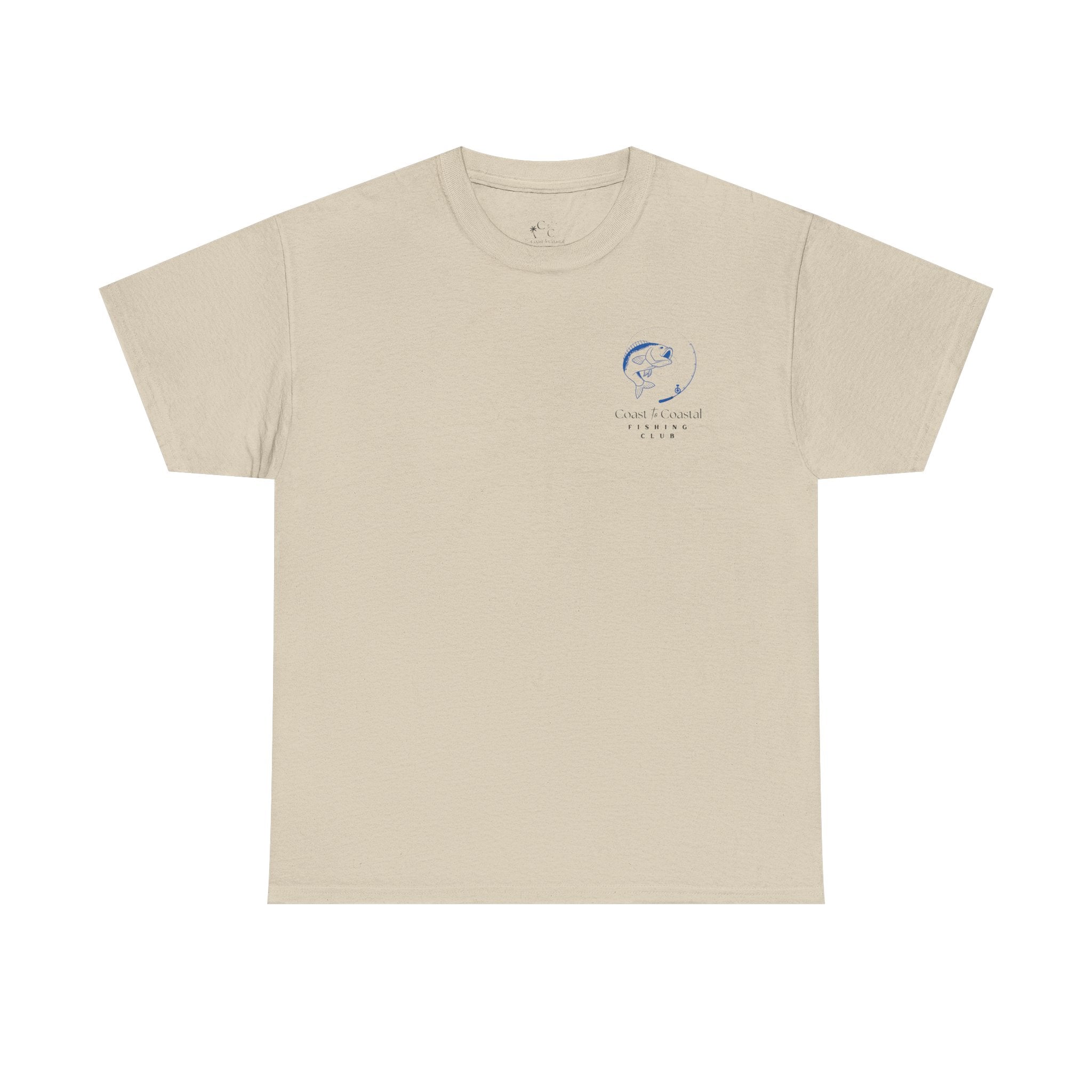 Fishing Club T-Shirt — Coast to Coastal Design (Blue Fish Graphic)