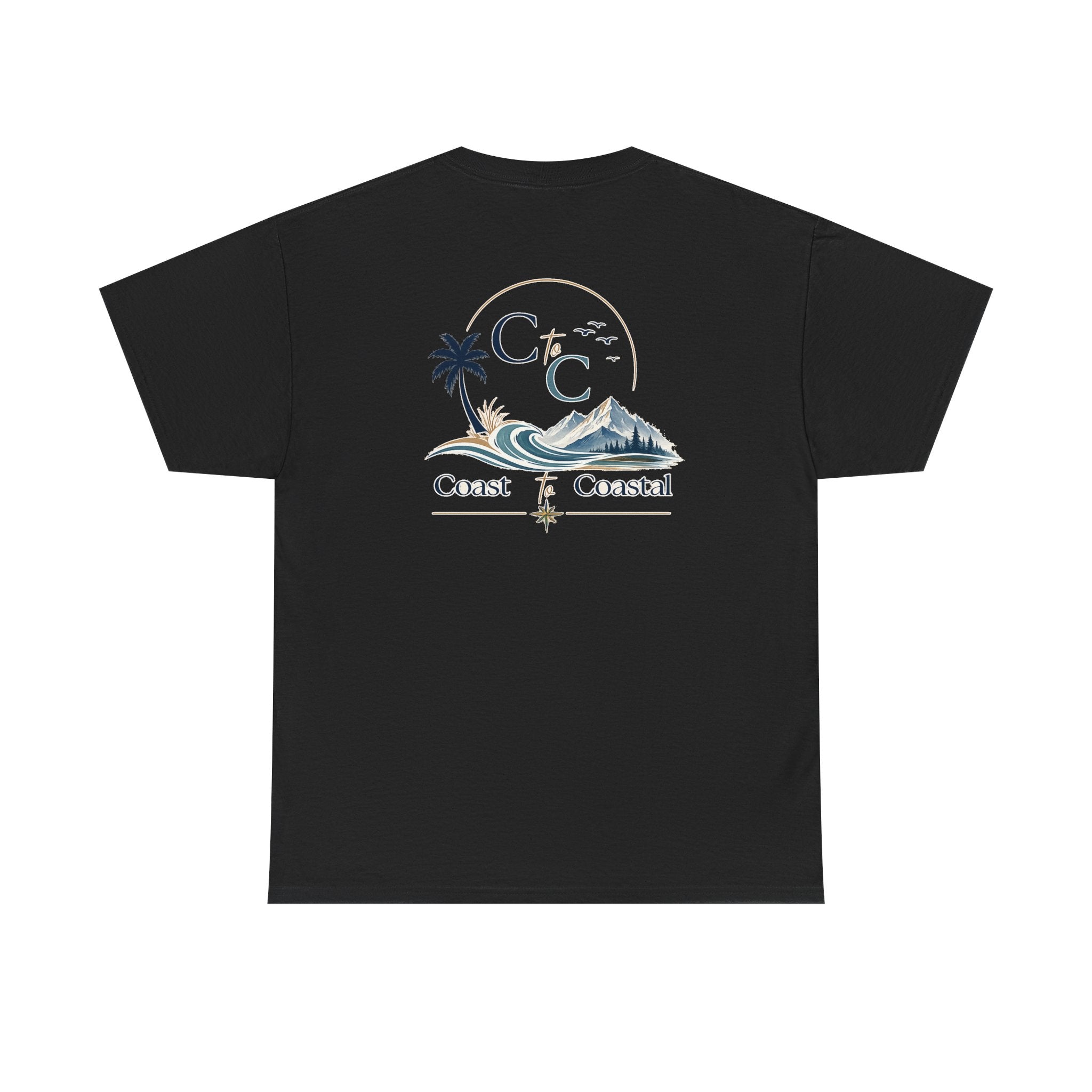 Coast to Coastal Wave Graphic Tee – Beach Palm Sunset T‑Shirt