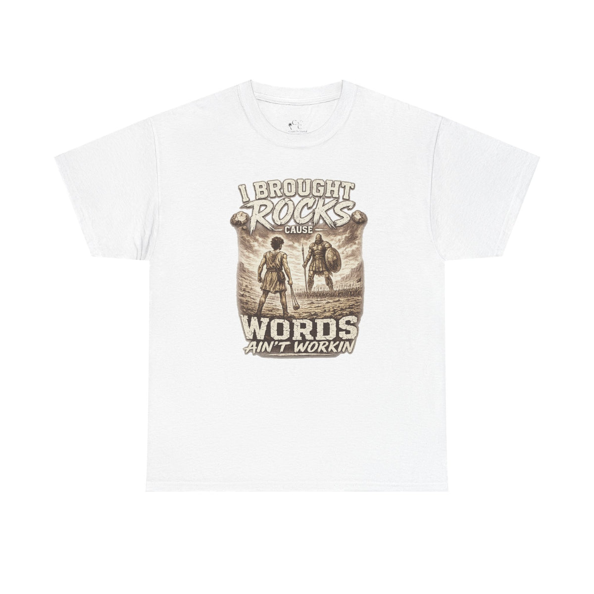 "I Brought Rocks 'Cause Words Ain't Workin'" Vintage Tee