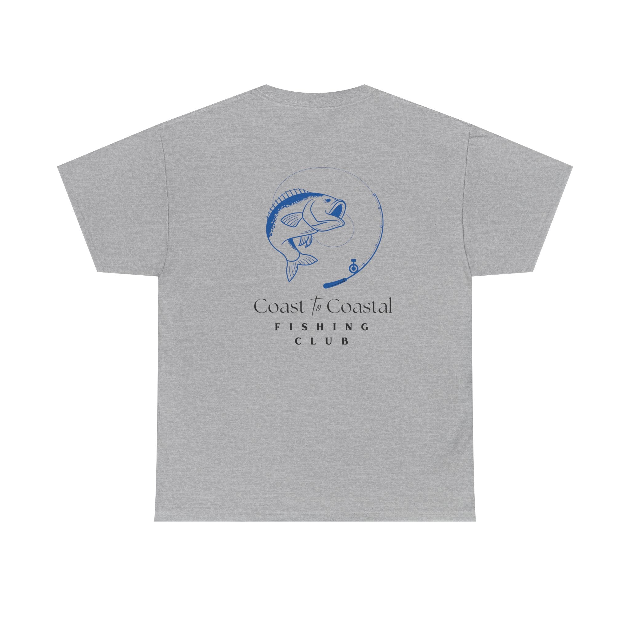 Fishing Club T-Shirt — Coast to Coastal Design (Blue Fish Graphic)