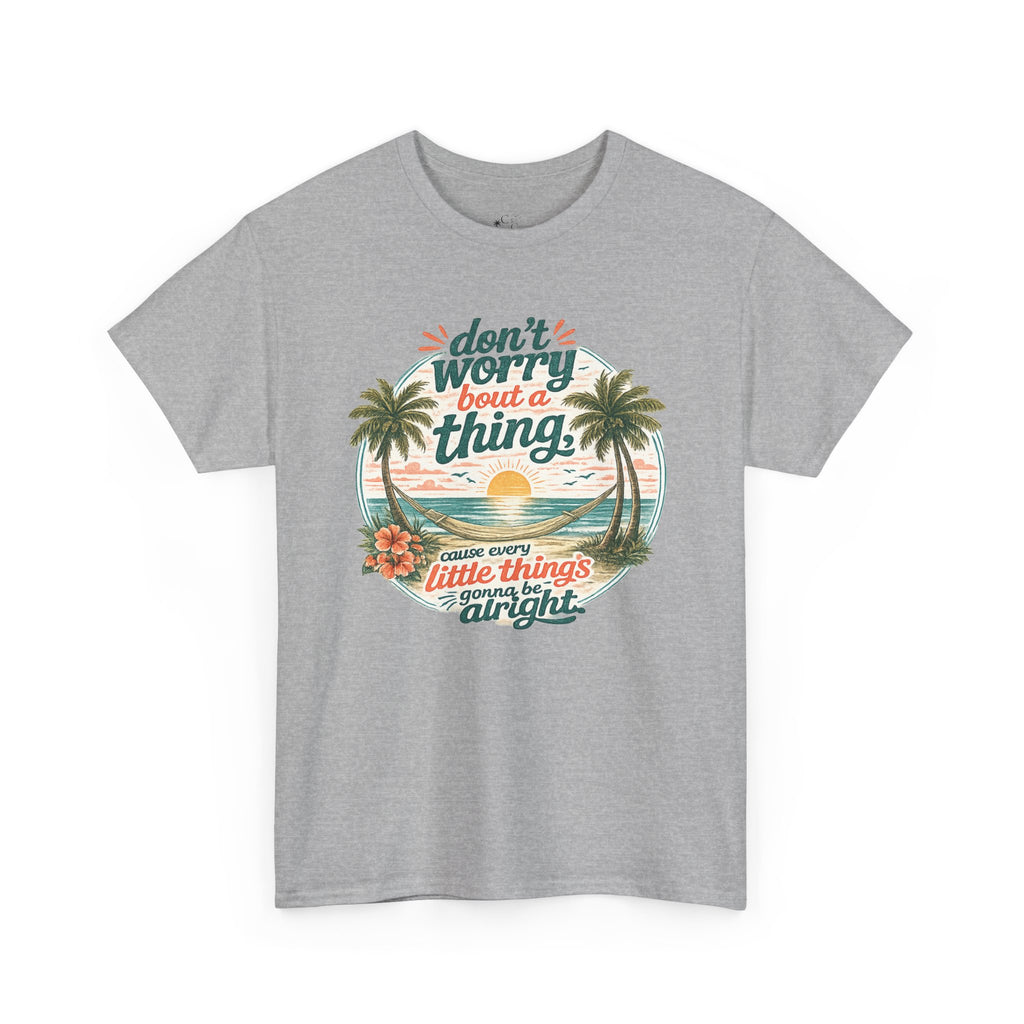 Beach Vibes T-Shirt — "Don't Worry 'Bout a Thing" Retro Tropical Tee