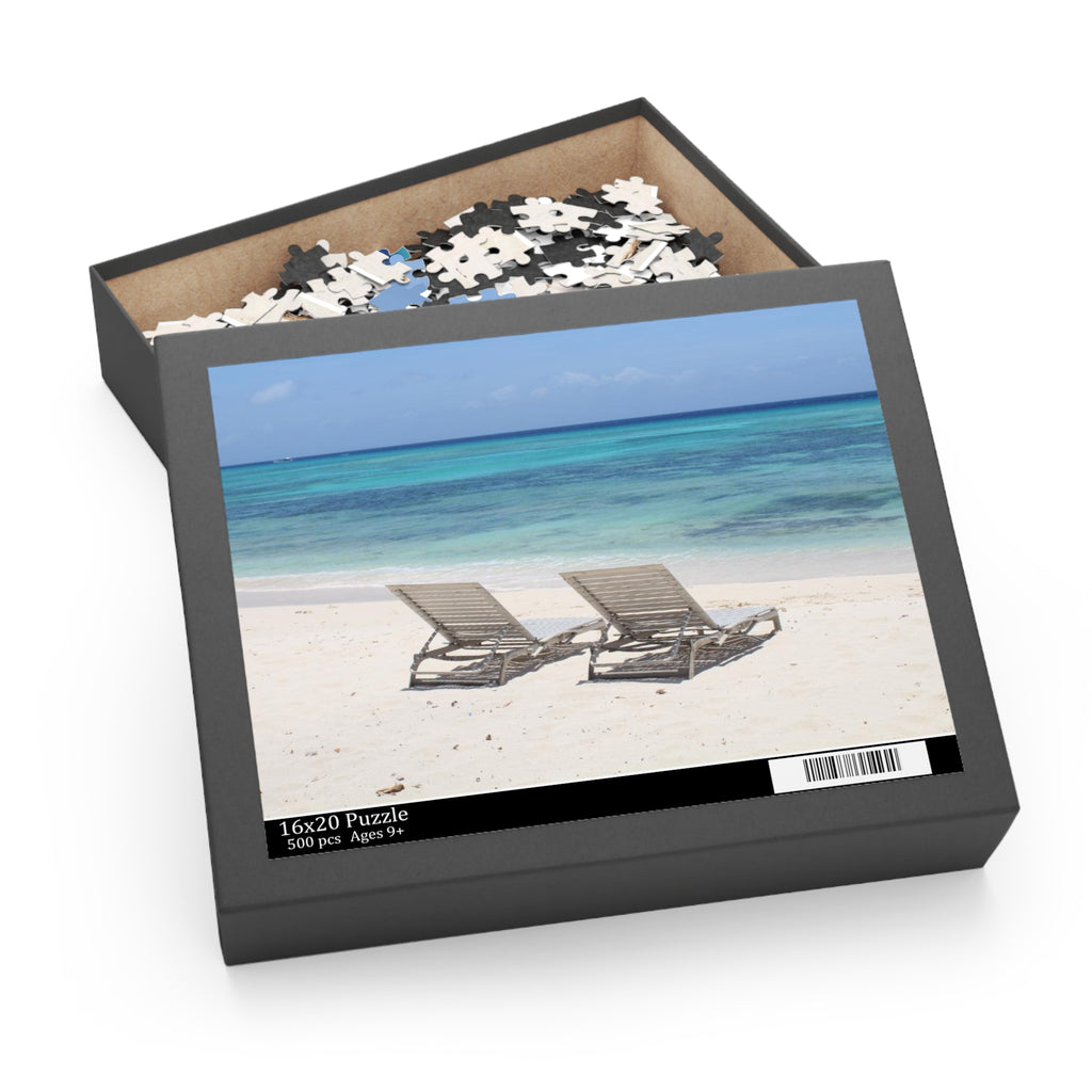 Tropical Ocean Beach Chairs Relaxation Jigsaw (120/252/500 pcs)