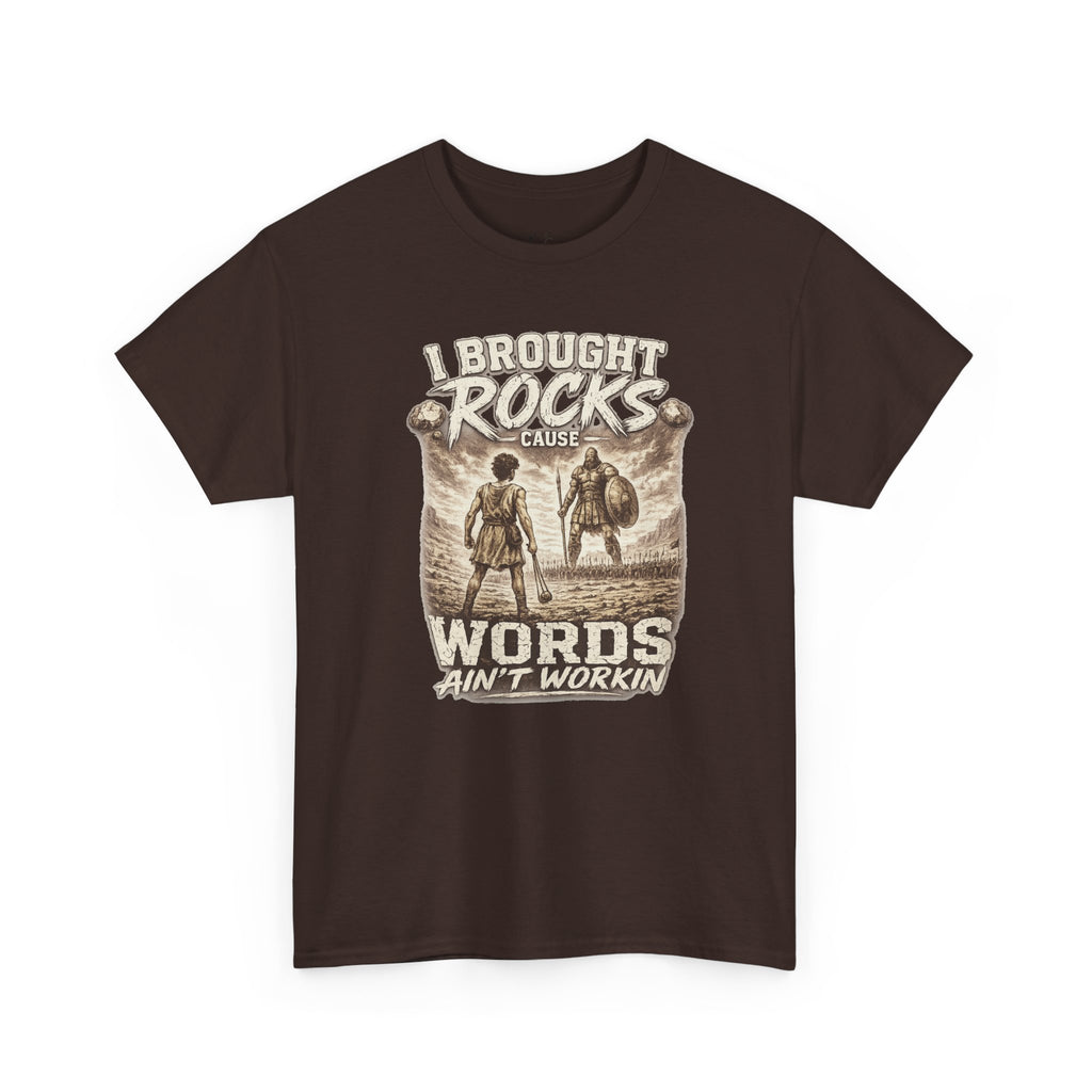 "I Brought Rocks 'Cause Words Ain't Workin'" Vintage Tee