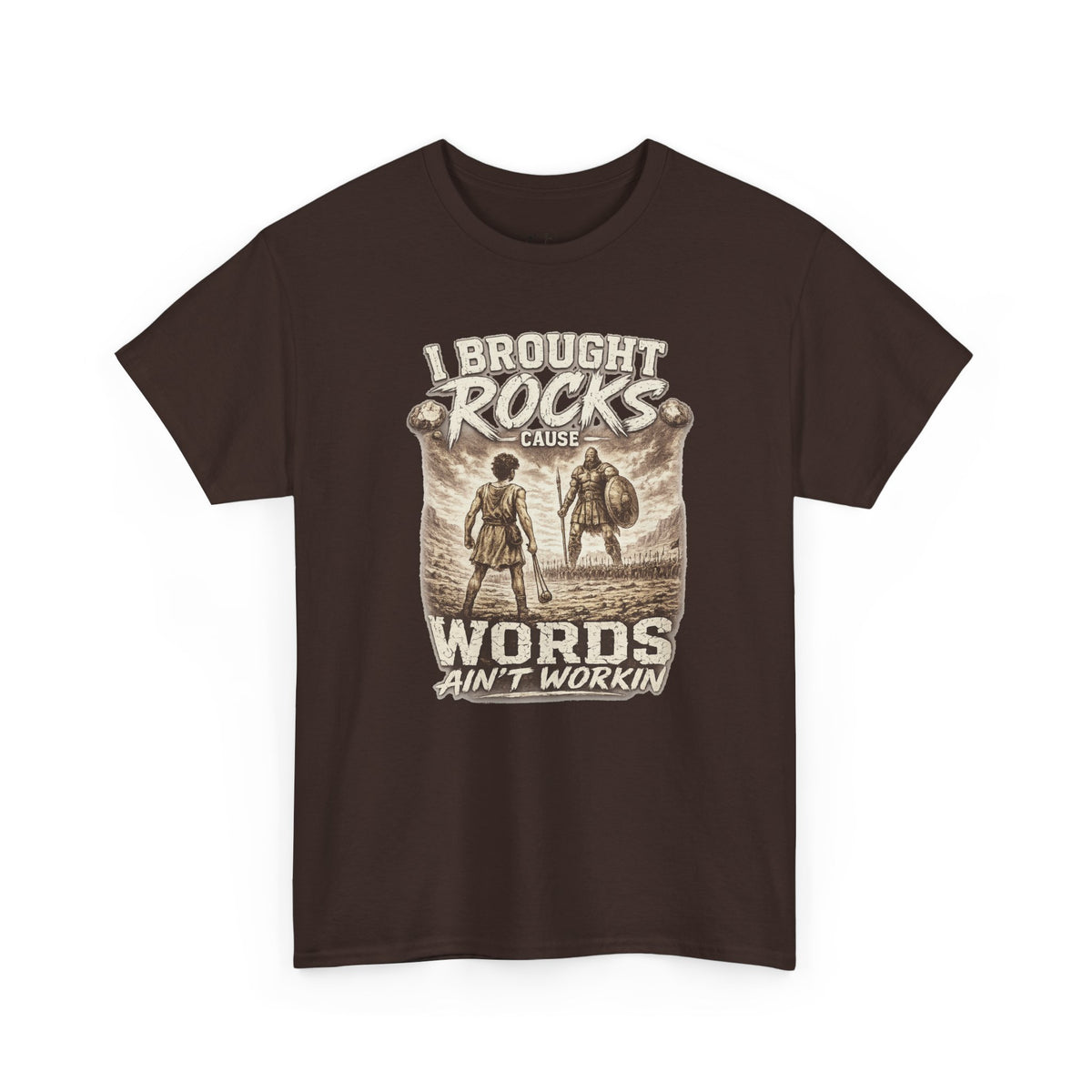 "I Brought Rocks 'Cause Words Ain't Workin'" Vintage Tee