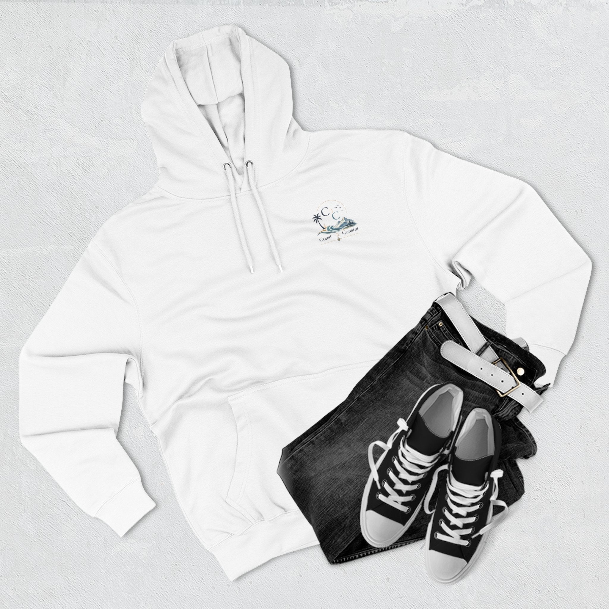 Coast to Coastal Graphic Hoodie — Beach & Mountain Logo Pullover
