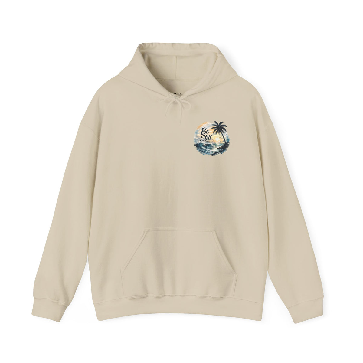Be Still — "Even the wind and the waves obey Him" -Coast to Coastal Tropical Palm Faith Hoodie