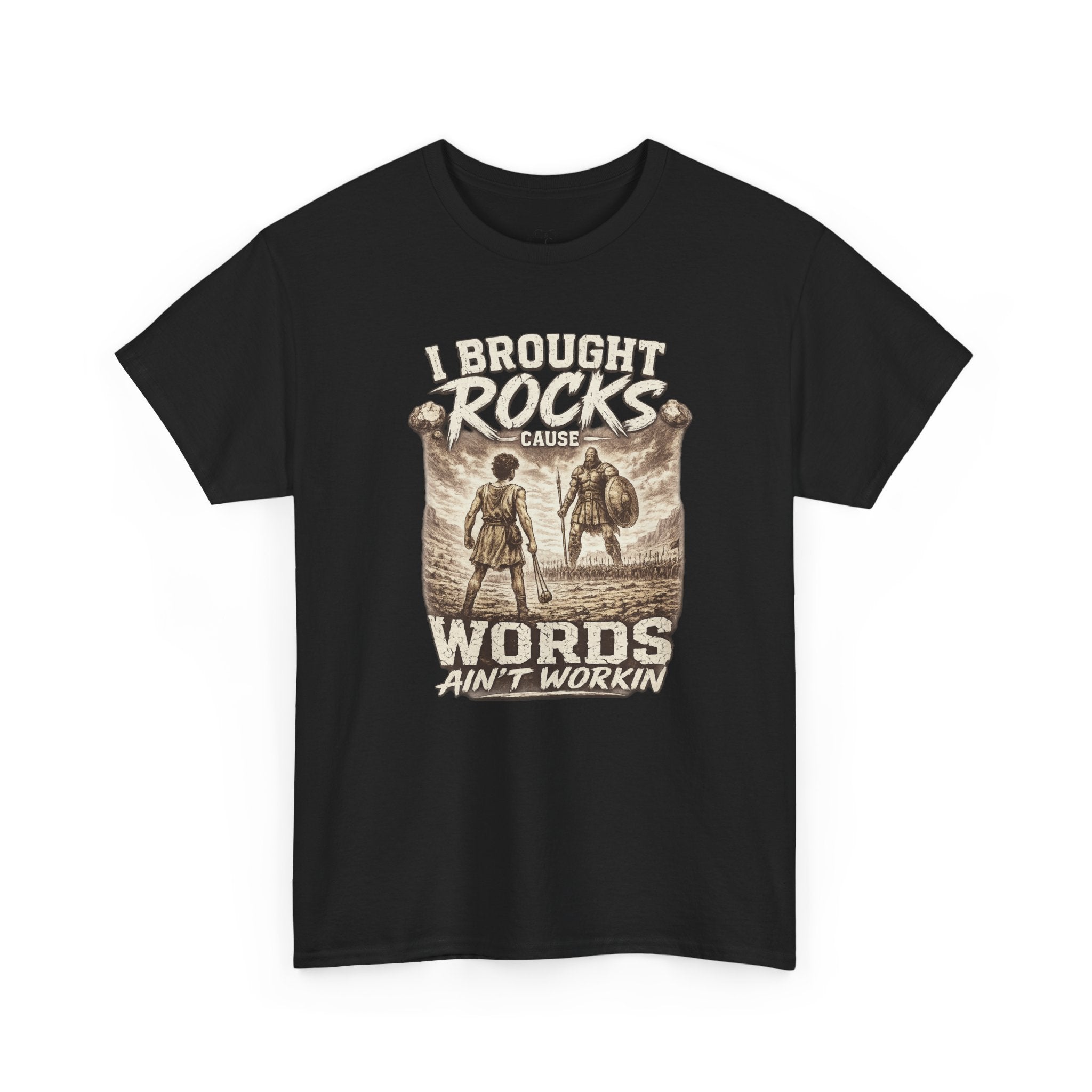 "I Brought Rocks 'Cause Words Ain't Workin'" Vintage Tee