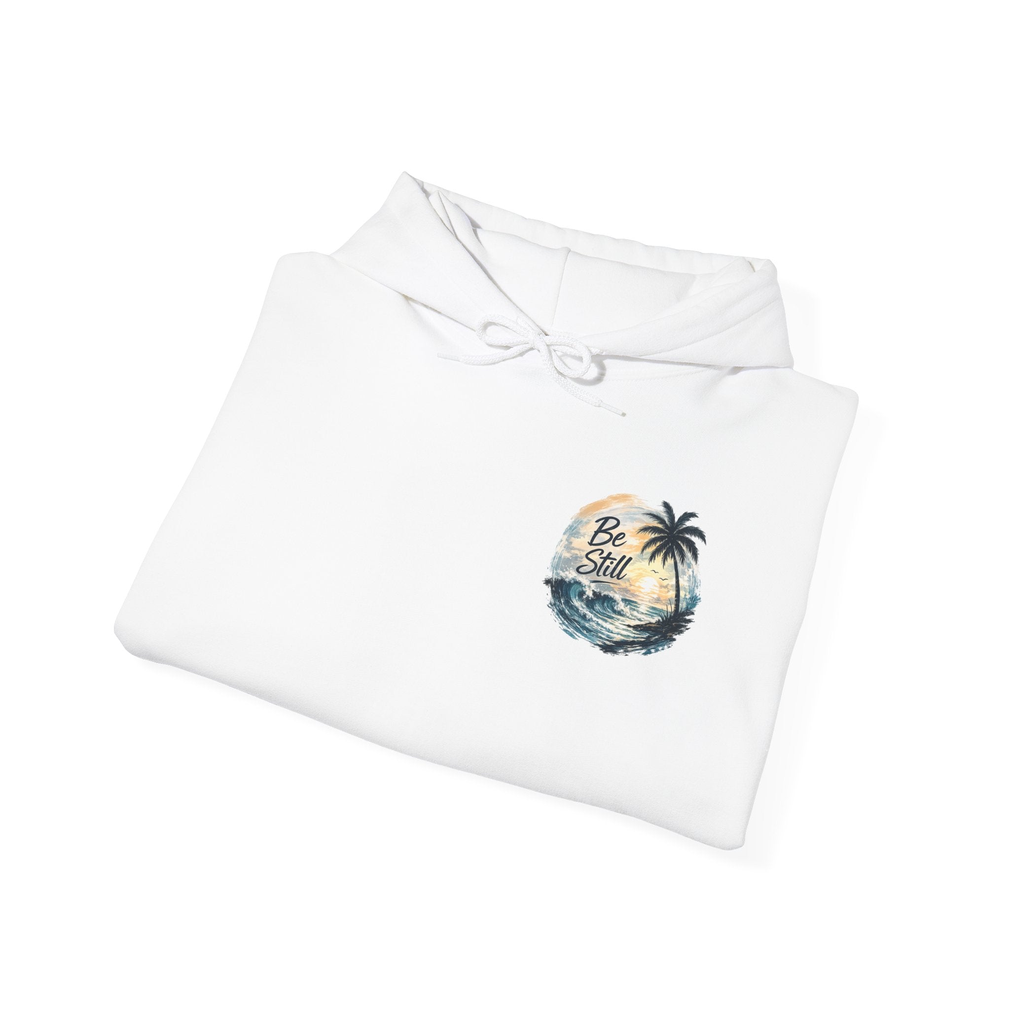 Be Still — "Even the wind and the waves obey Him" -Coast to Coastal Tropical Palm Faith Hoodie