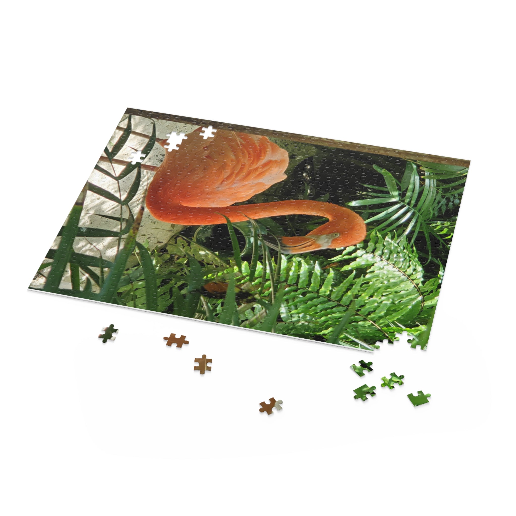 Flamingo Jungle Puzzle — Tropical Bird Jigsaw (120/252/500 pcs)