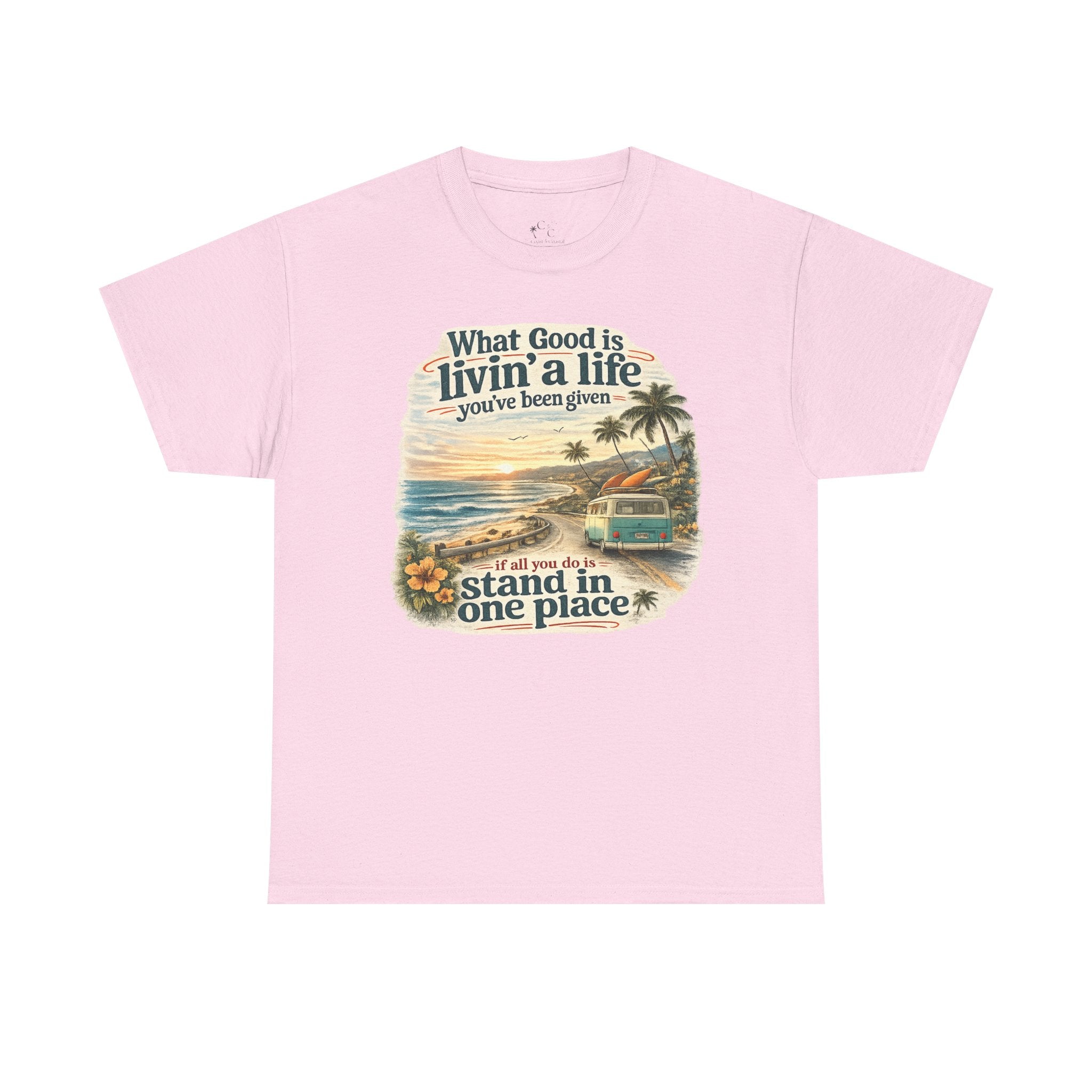 Coast to Coastal "What Good Is Livin' a Life You've Been Given" Vintage Beach Sunset Tee
