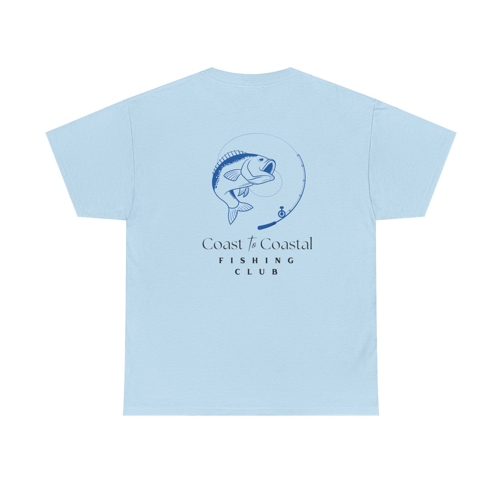 Fishing Club T-Shirt — Coast to Coastal Design (Blue Fish Graphic)