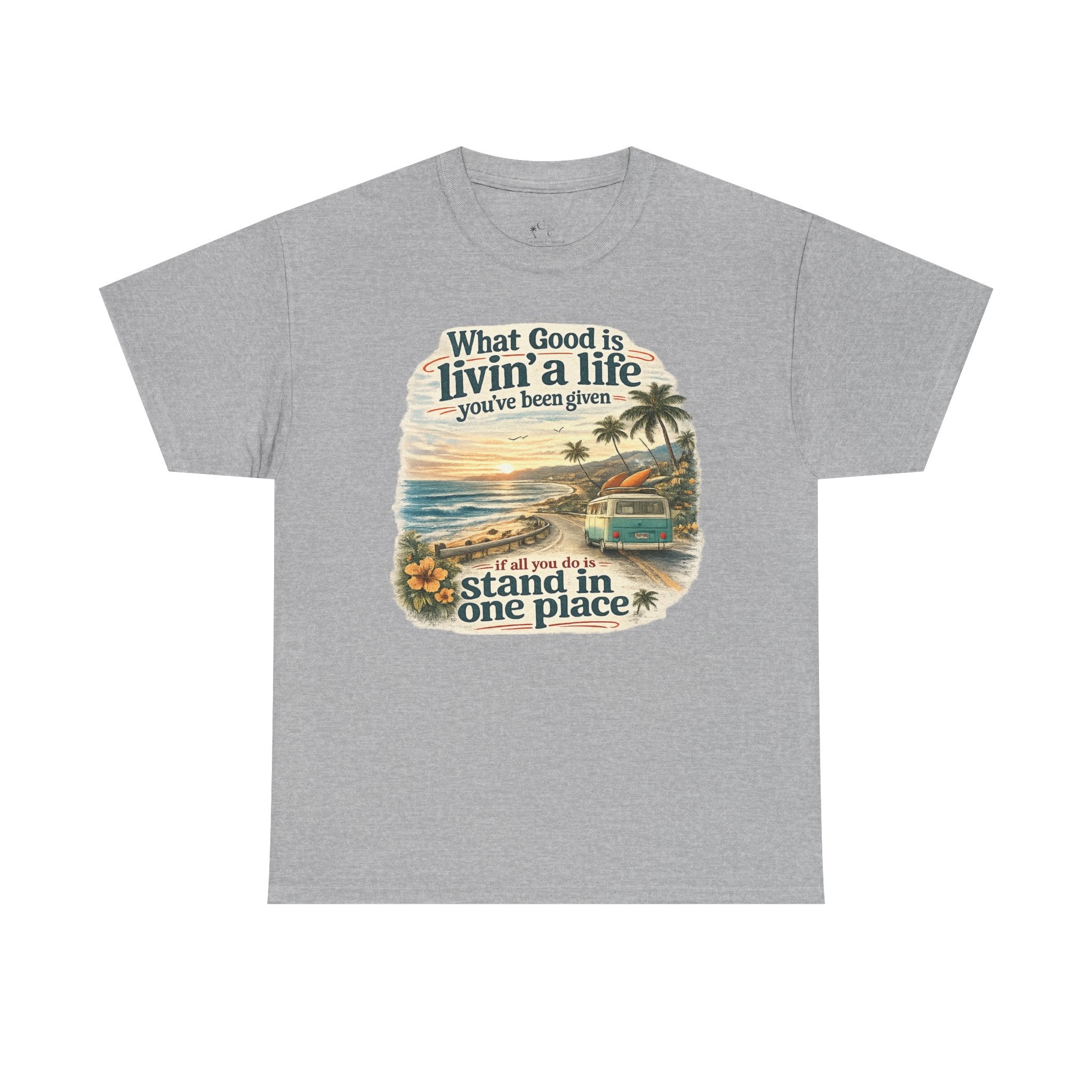 Coast to Coastal "What Good Is Livin' a Life You've Been Given" Vintage Beach Sunset Tee