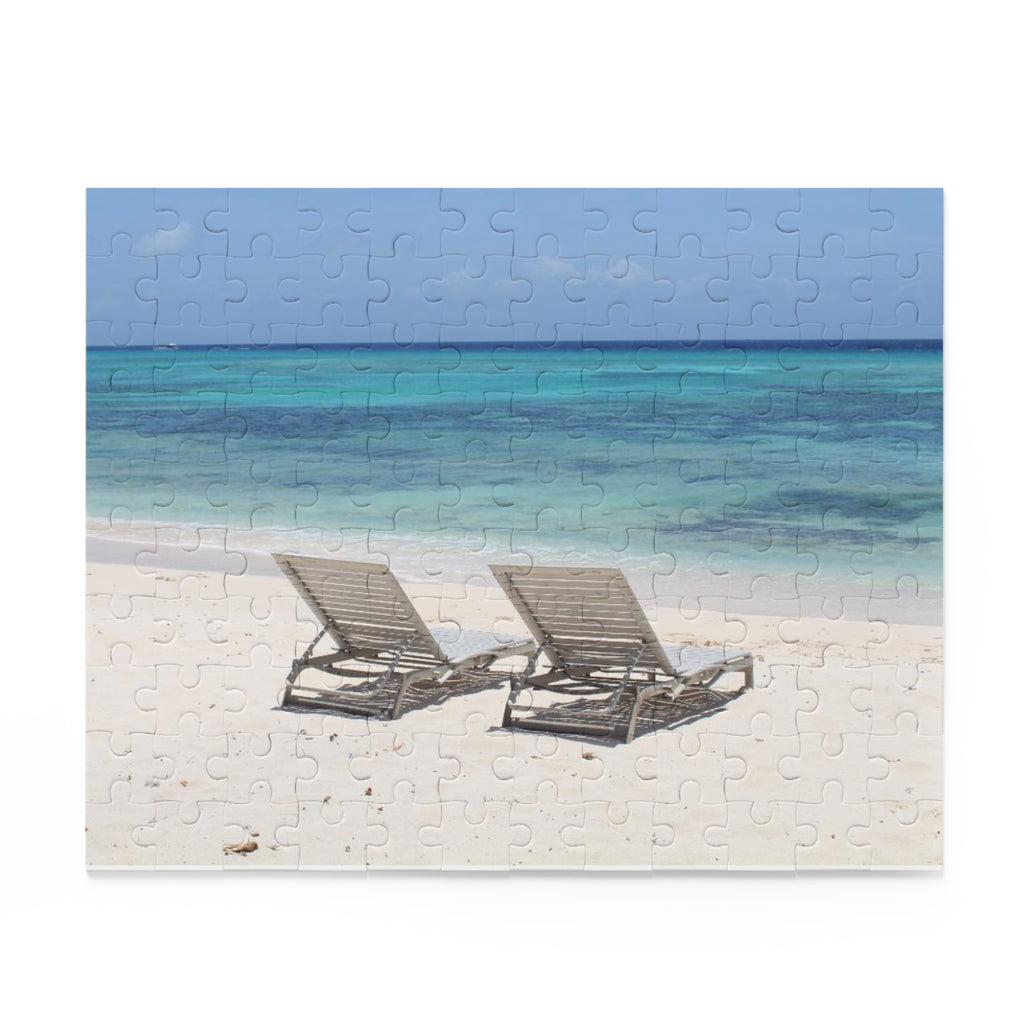 Tropical Ocean Beach Chairs Relaxation Jigsaw (120/252/500 pcs)