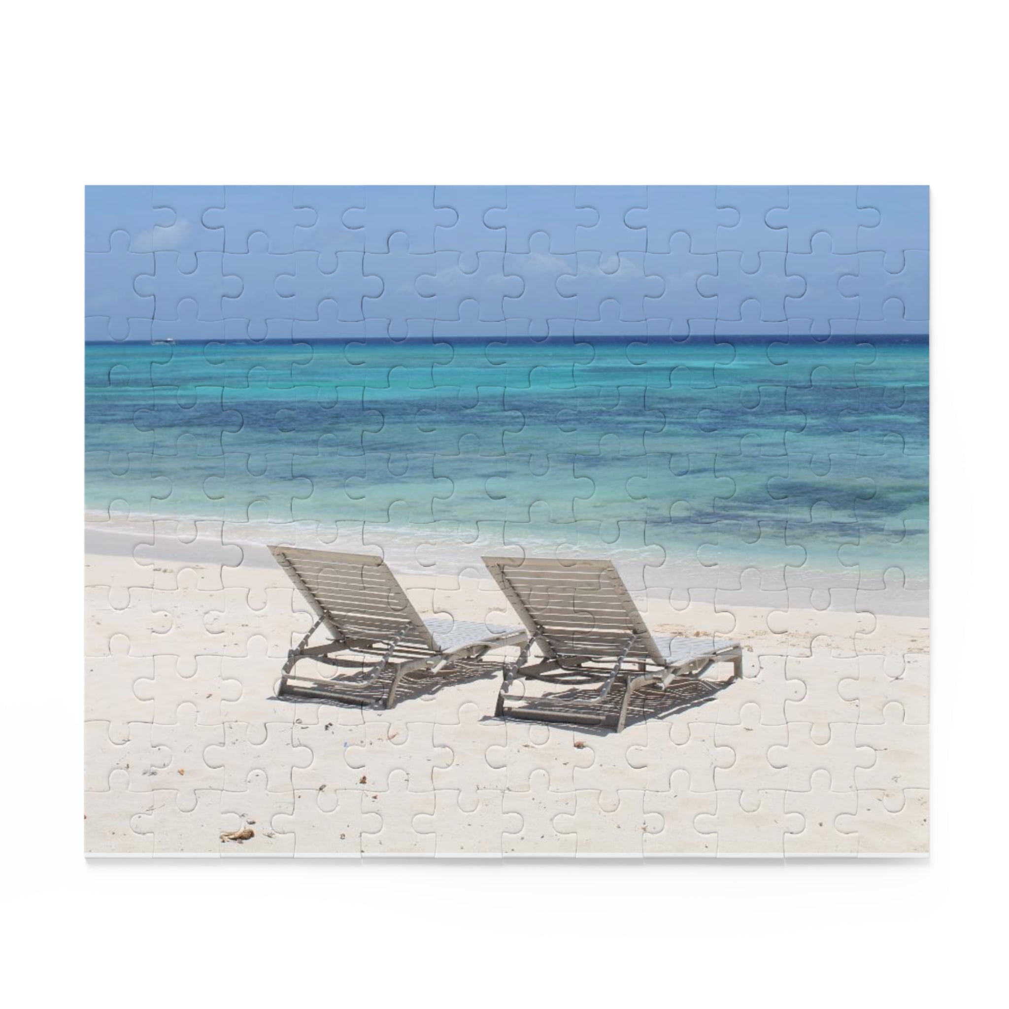 Tropical Ocean Beach Chairs Relaxation Jigsaw (120/252/500 pcs)