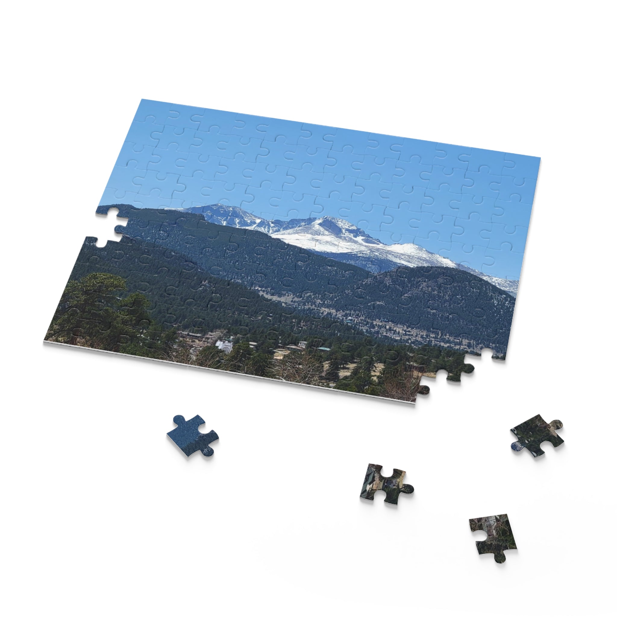 Mountain View Jigsaw Puzzle — Snow-Capped Peaks Scenic Puzzle (120/252/500 pcs)