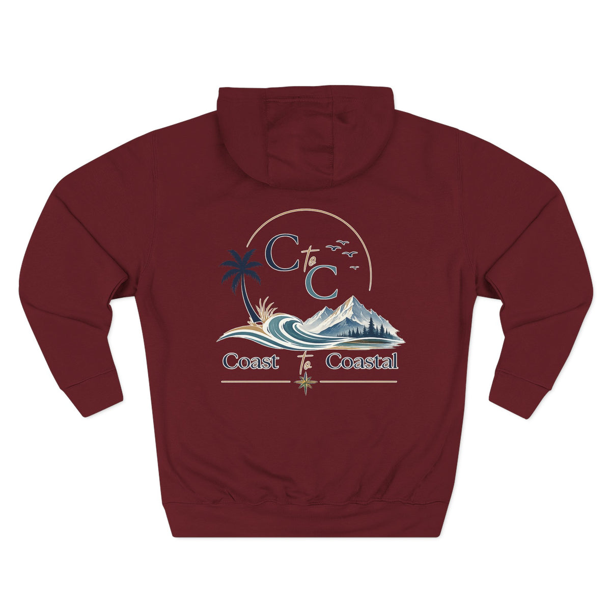 Coast to Coastal Graphic Hoodie — Beach & Mountain Logo Pullover