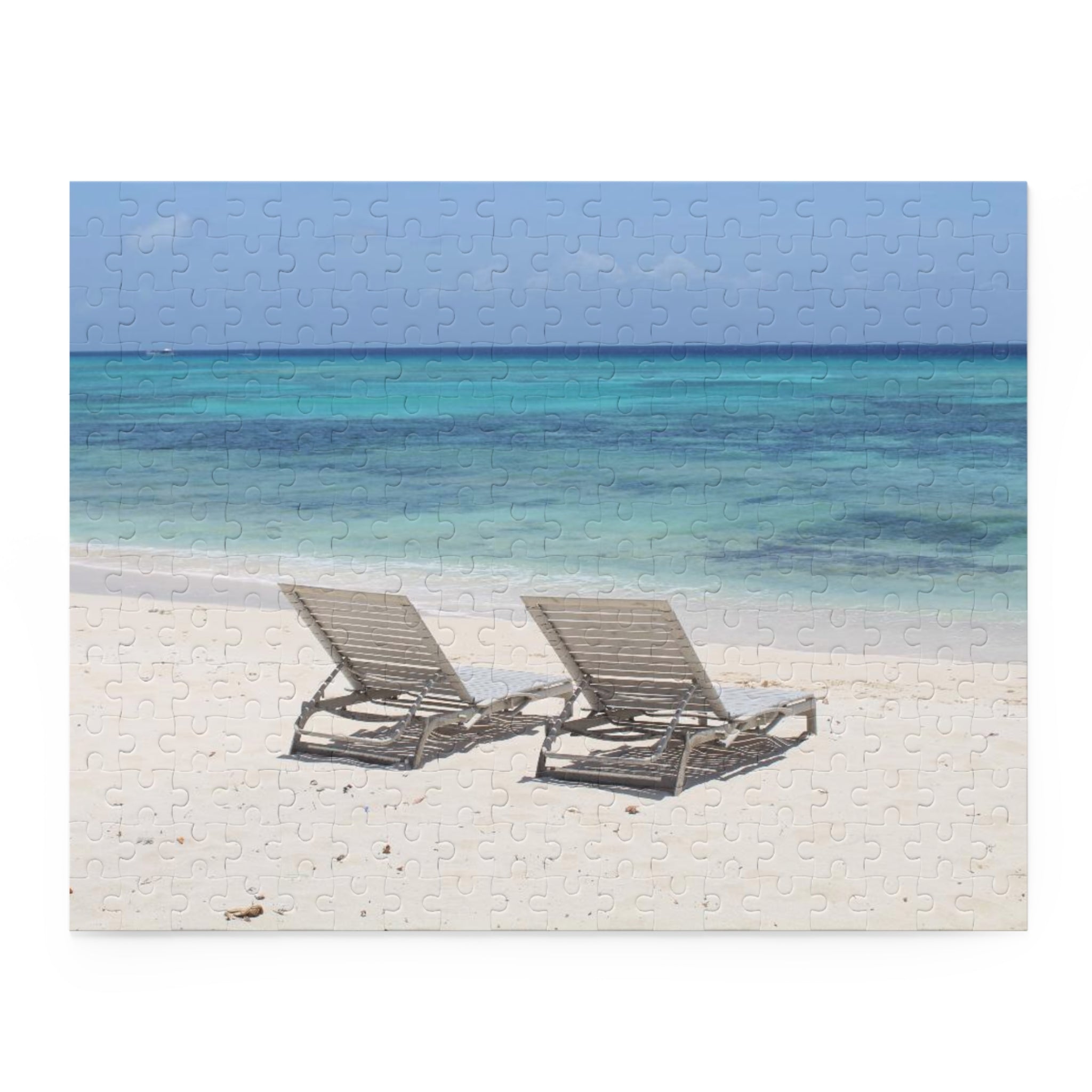 Tropical Ocean Beach Chairs Relaxation Jigsaw (120/252/500 pcs)