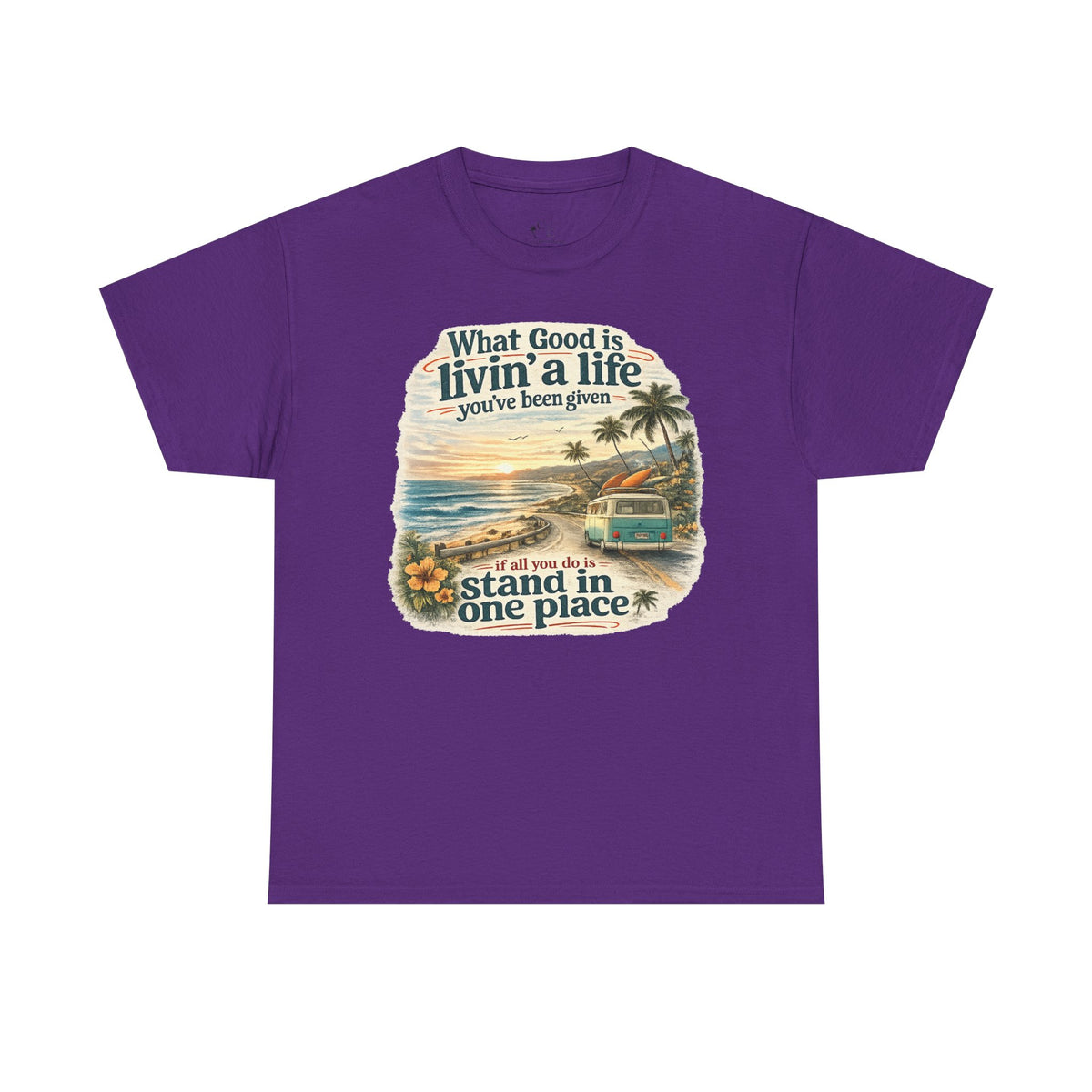 Coast to Coastal "What Good Is Livin' a Life You've Been Given" Vintage Beach Sunset Tee