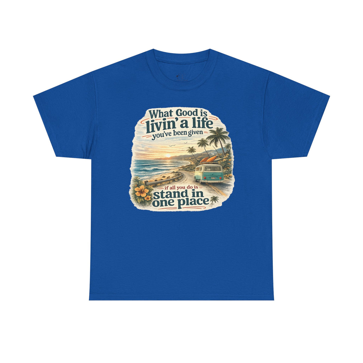 Coast to Coastal "What Good Is Livin' a Life You've Been Given" Vintage Beach Sunset Tee