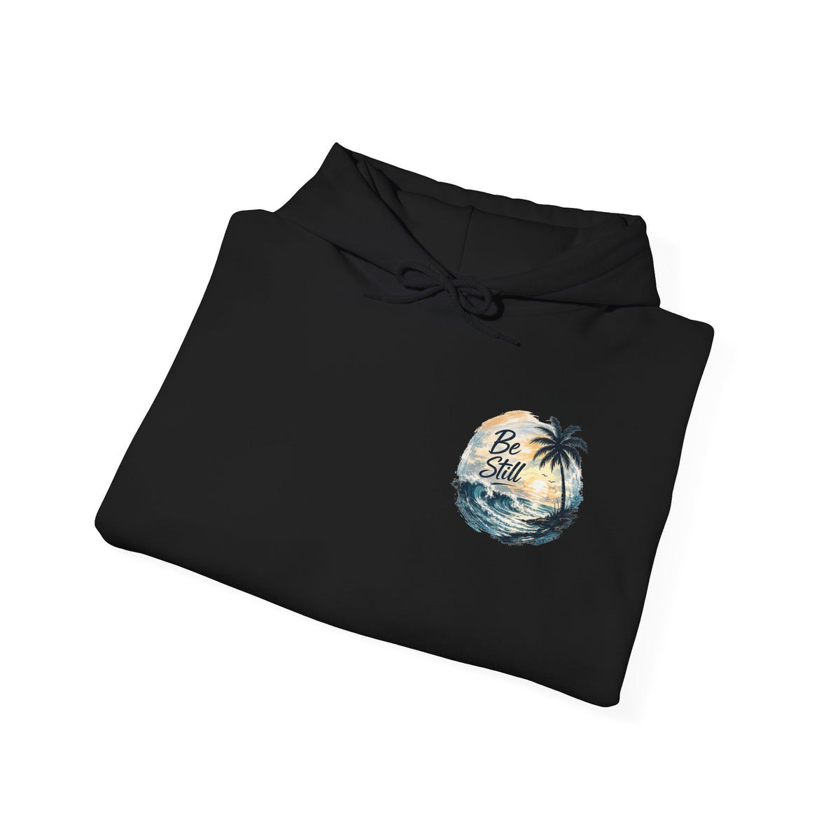 Be Still — "Even the wind and the waves obey Him" -Coast to Coastal Tropical Palm Faith Hoodie