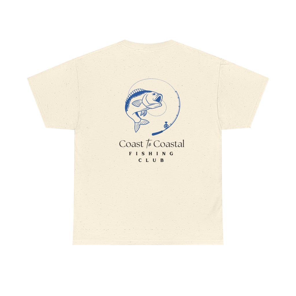 Fishing Club T-Shirt — Coast to Coastal Design (Blue Fish Graphic)