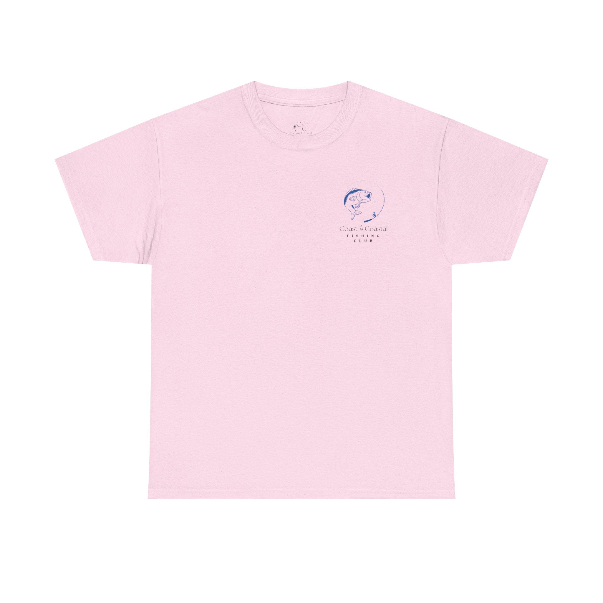 Fishing Club T-Shirt — Coast to Coastal Design (Blue Fish Graphic)