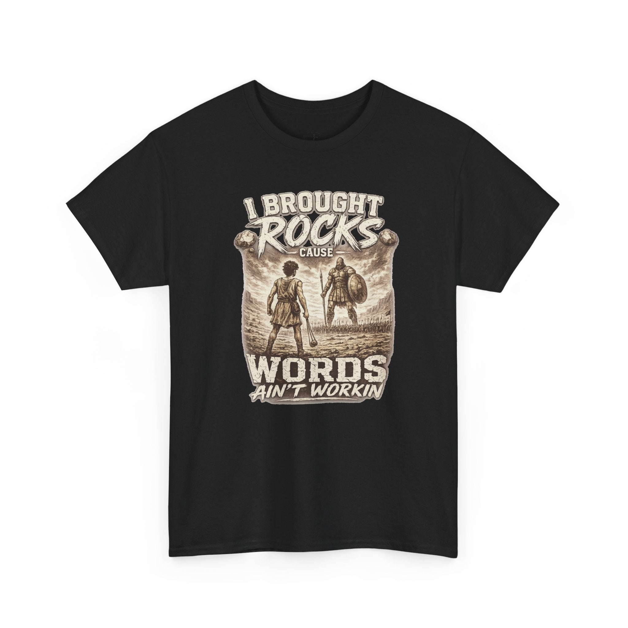 "I Brought Rocks 'Cause Words Ain't Workin'" Vintage Tee